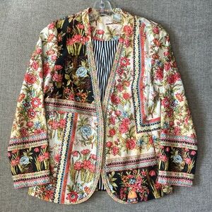 Anthropologie Vineet Bahl embroidered floral tapestry blazer